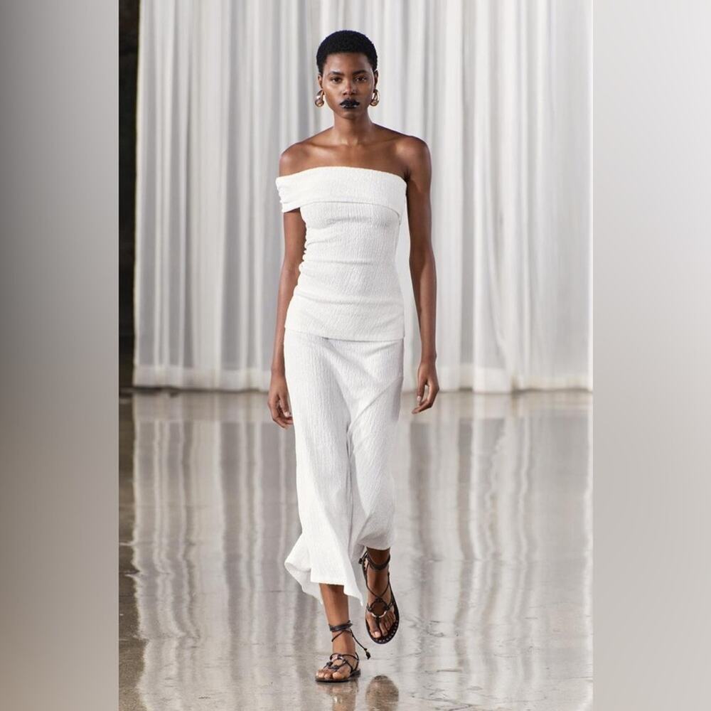 Zara ASYMMETRICAL SKIRT IN RIBBED FABRIC - Picture 5 of 15